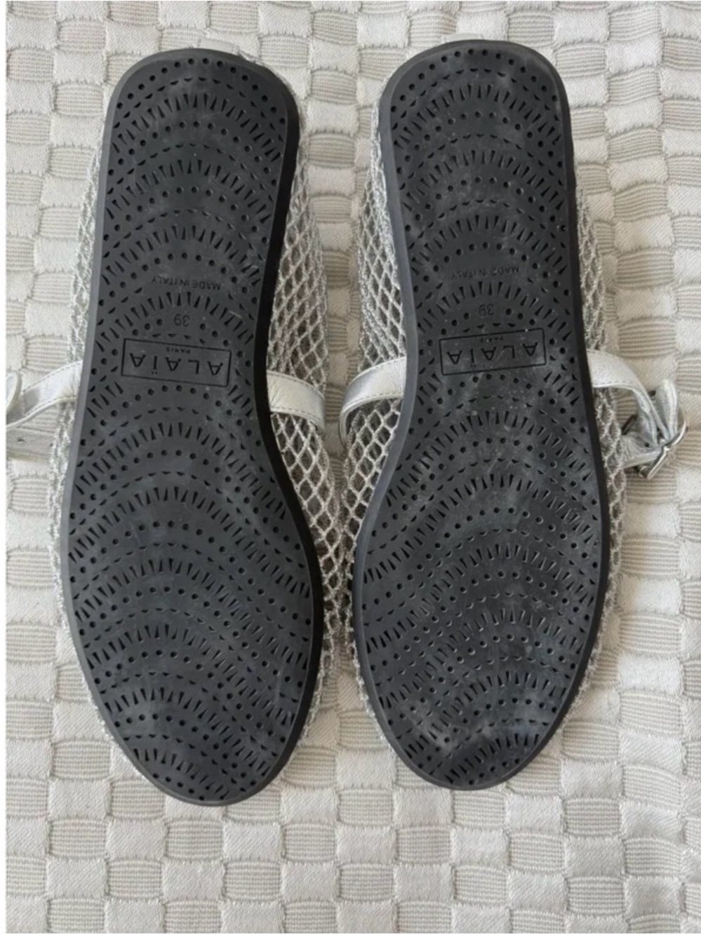 Alaia Silver Leather Ballet Flats EU39 - Picture 5 of 9